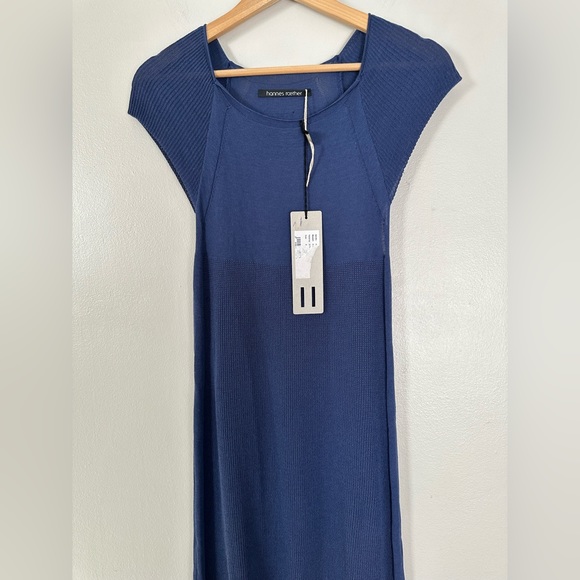 Hannes Roether Blue Midi/ Knee Length Cap Sleeve Dress size Small. NWT - Picture 3 of 9